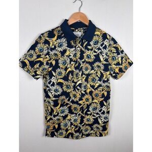 Goodfellow & Co Men's Small Floral Polo Shirt Sunflower Print Short Sleeve